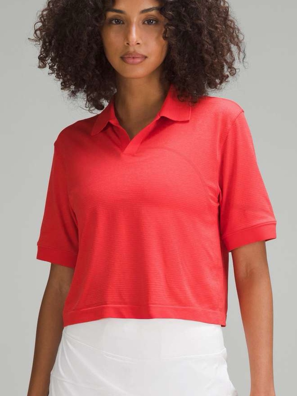 NWT Lululemon Swiftly Tech Relaxed-Fit Polo Shirt size 4 in Hot Heat / Red Glow
